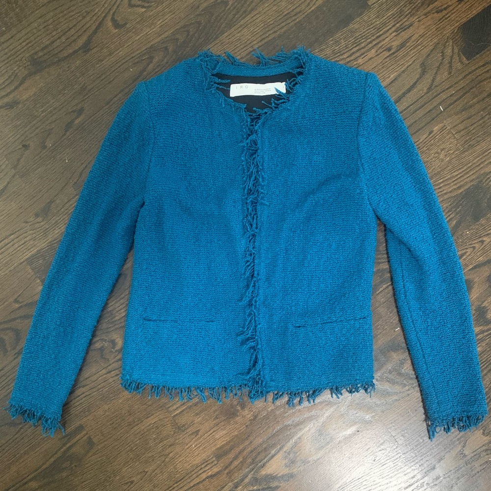 Stunning Turquoise IRO Shavani Jacket Sz 36